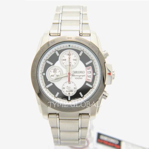 Seiko Quartz SNAA77P1 Chronograph White-Black Dial | Jam Pria SNAA77