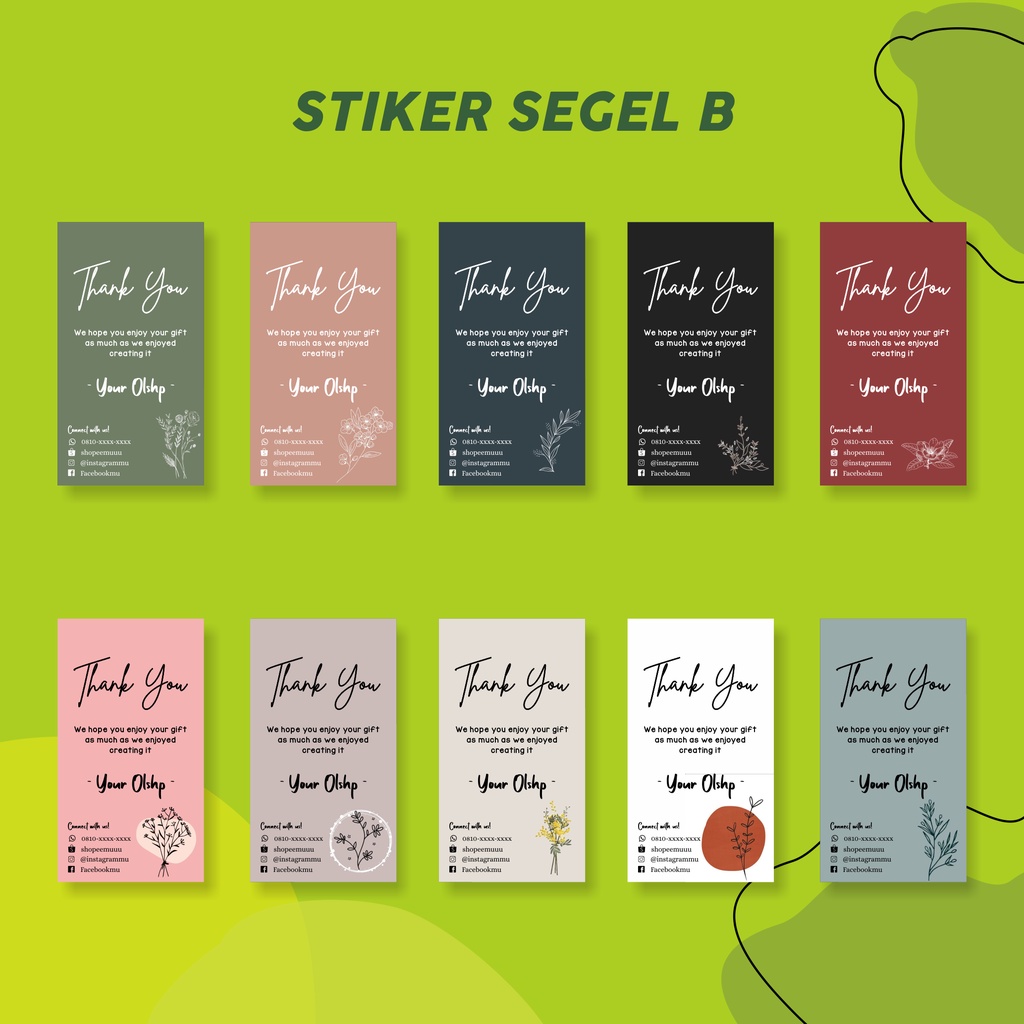 

(SEAL) STIKER SEGEL BOX, STICKER PACKAGING, LABEL, LOGO OLSHOP (5CMx9CM)// KODE SEAL-B