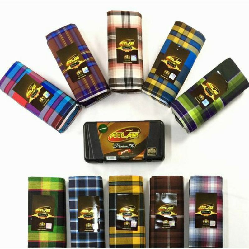 GROSIR SARUNG ATLAS PREMIUM 750 ORIGINAL MOTIF KOTAK / SARUNG ATLAS PREMIUM 750 HITAM PUTIH KOTAK