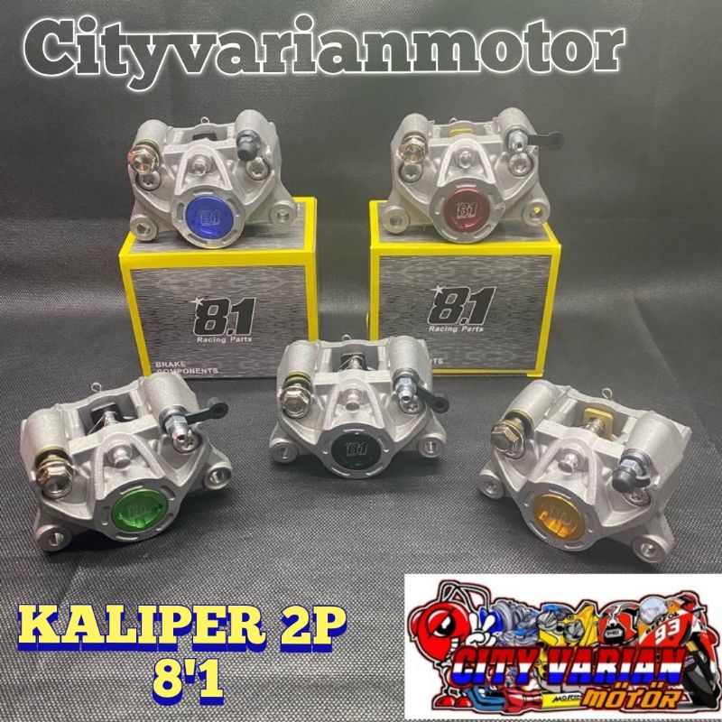 KALIPER CAKRAM 8.1 RACING 2PISTON 85mm PITCH BABET RADIAL KALIPER BIG LOGO 8.1 2PISTON NMAX AEROX VARIO PCX SCOOPY BEAT MIO FINO SOUL GT RXKING VIXION SATRIA FU