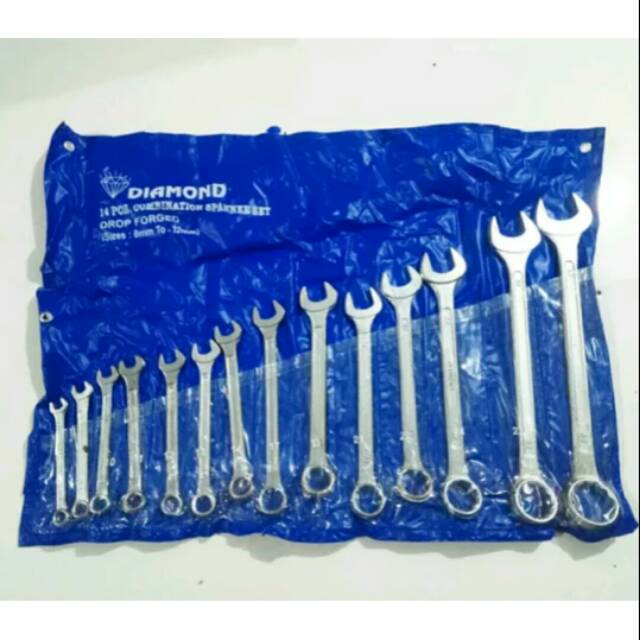 Ku   nci Rin pas set 14 pcs 8-32mm - kunci ring pas 8-32