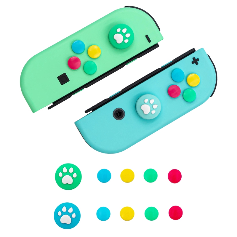 Set Tombol Joy-Con Bahan Silikon Anti slip Motif Animal Crossing Untuk Nintendo Switch