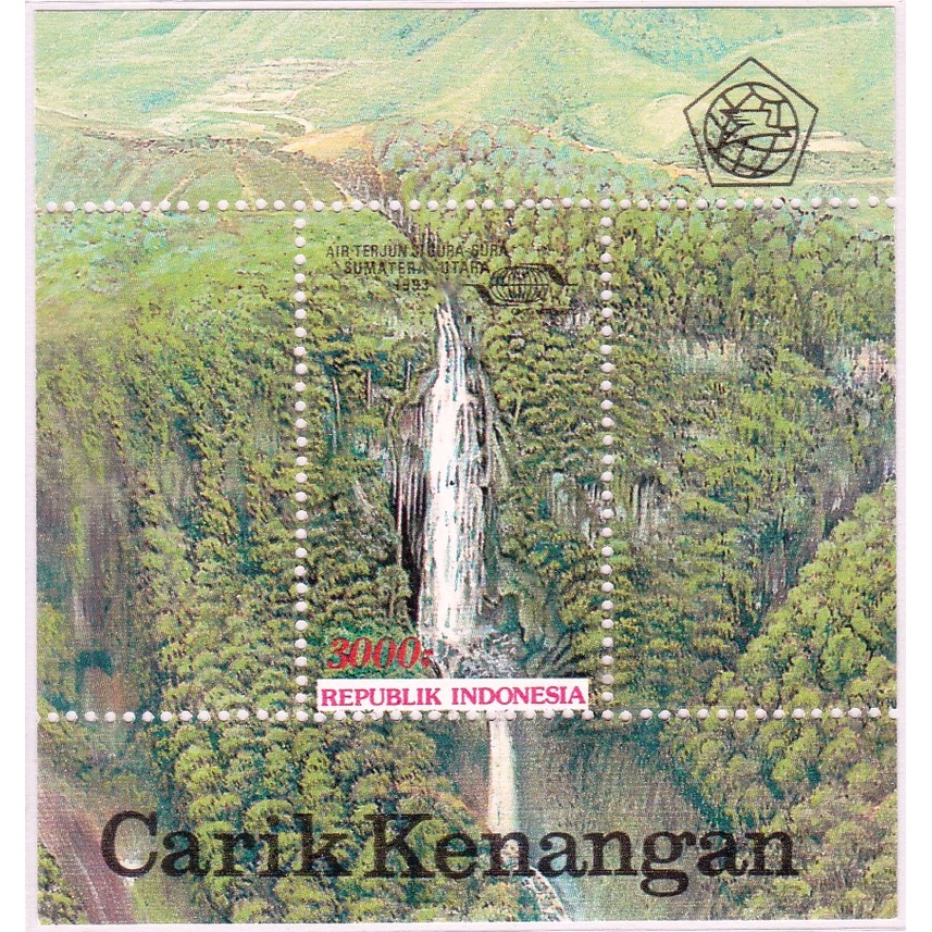 

Perangko Indonesia 1993 Air Terjun Sigura-gura Sumut Souvenir Sheet MNH