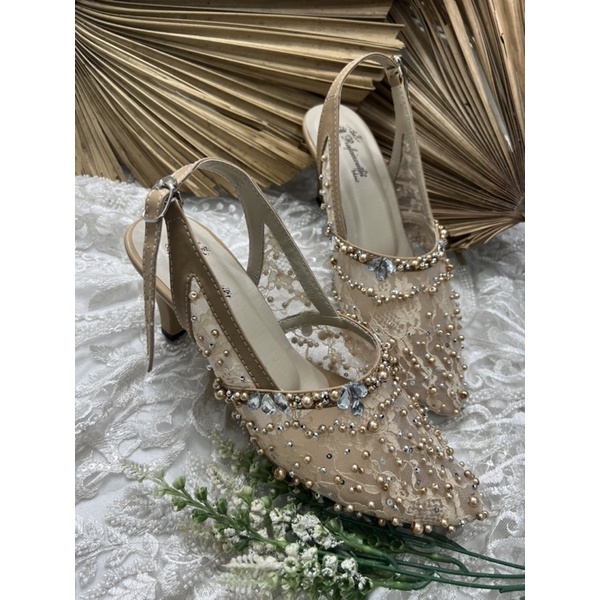 sepatu wedding wanita Alyanes nude 7cm lancip