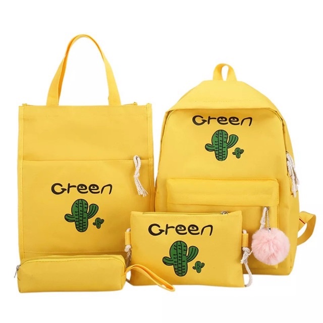 [ COD ] ZOLA - Tas Ransel Backpack Fashion Wanita DONA-GREEN(KUNING)