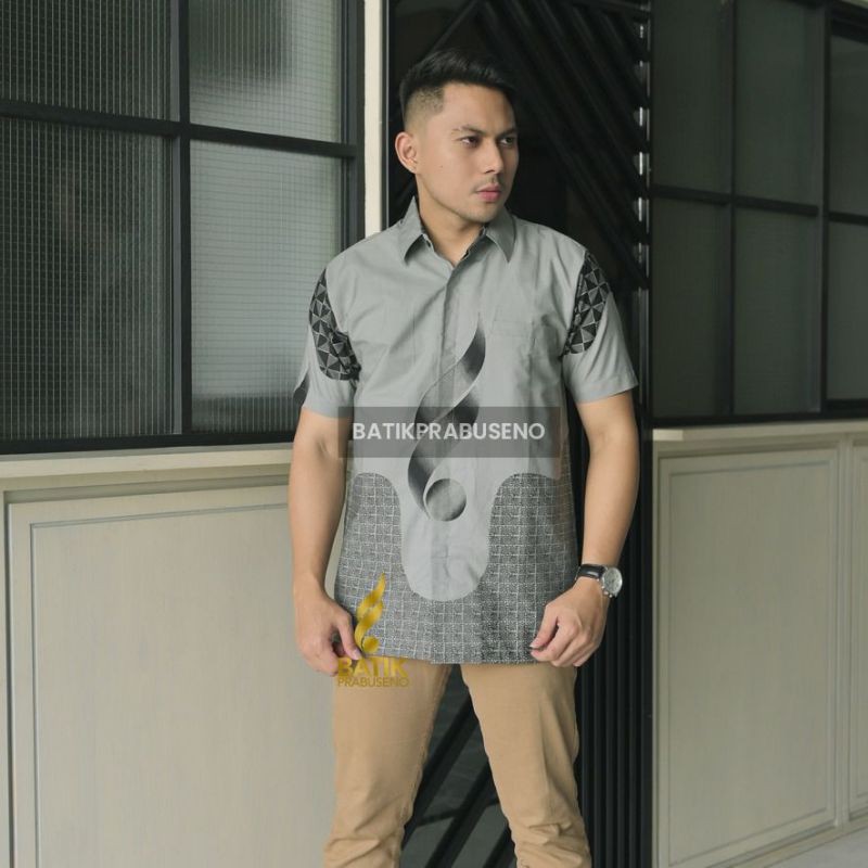 PRABUSENO // KEMEJA BATIK PRIA LENGAN PENDEK HEM BATIK PRIA MOTIF PRABU BY PRABUSENO SERAGAM KERJA B