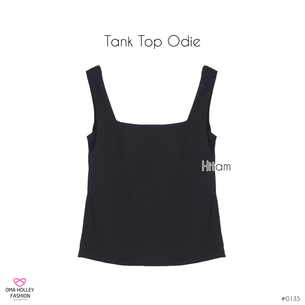 (COD) OH Tank top Long Odie korea Bahu Lebar Wanita (Uniclo) #0135-Hitam