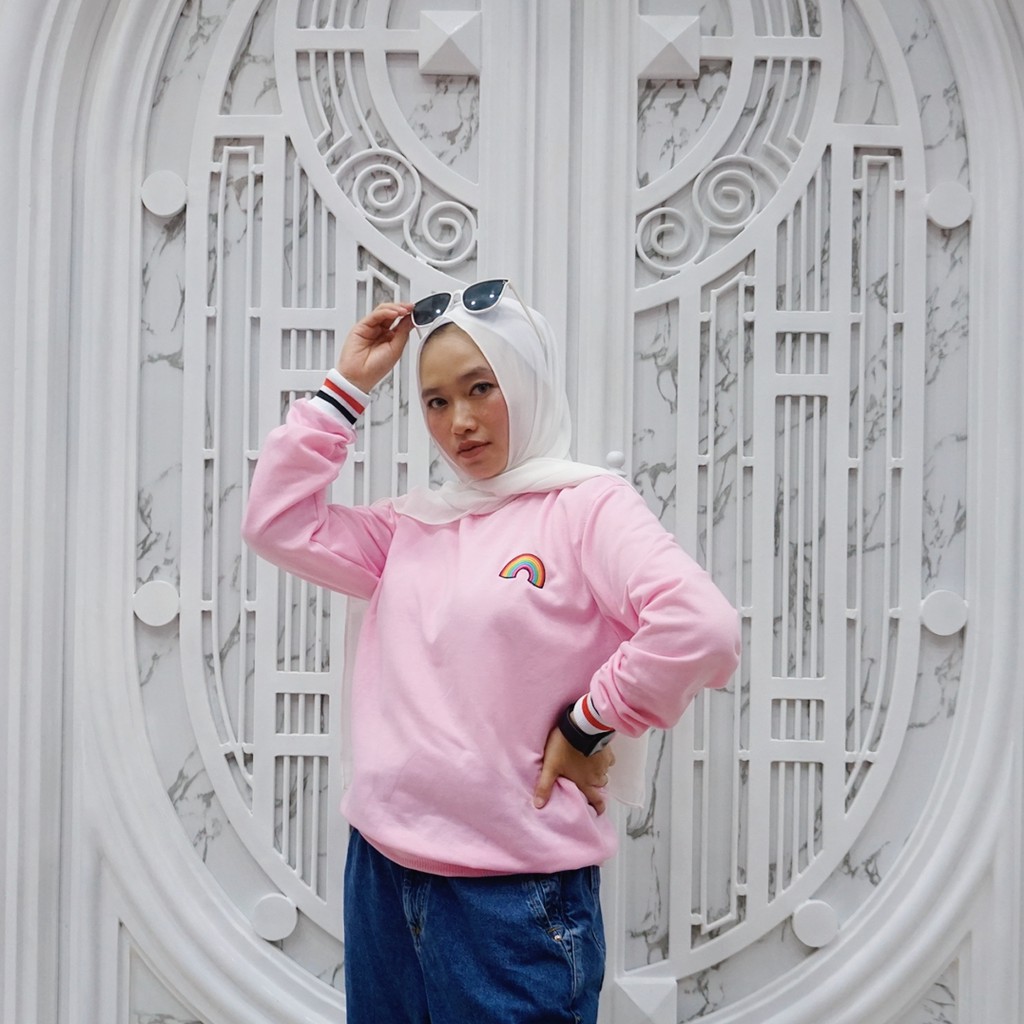 RAINBOW SWEATER II SEWATER CRAWNECK PELANGI