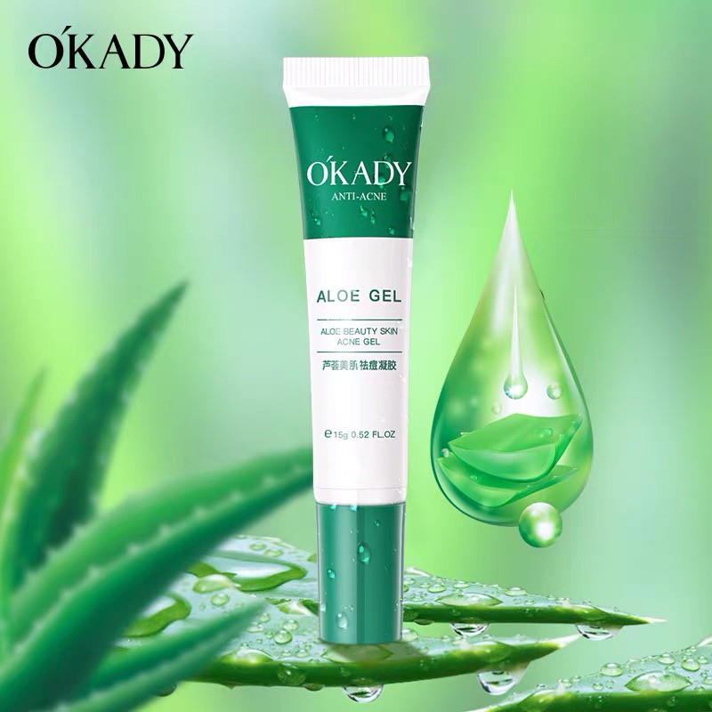 OKADY ALOE BEAUTY SKIN ACNE Gel Penghapusan Jerawat Bekas Luka Pemutih Kulit 15g Acne Scar Removal G