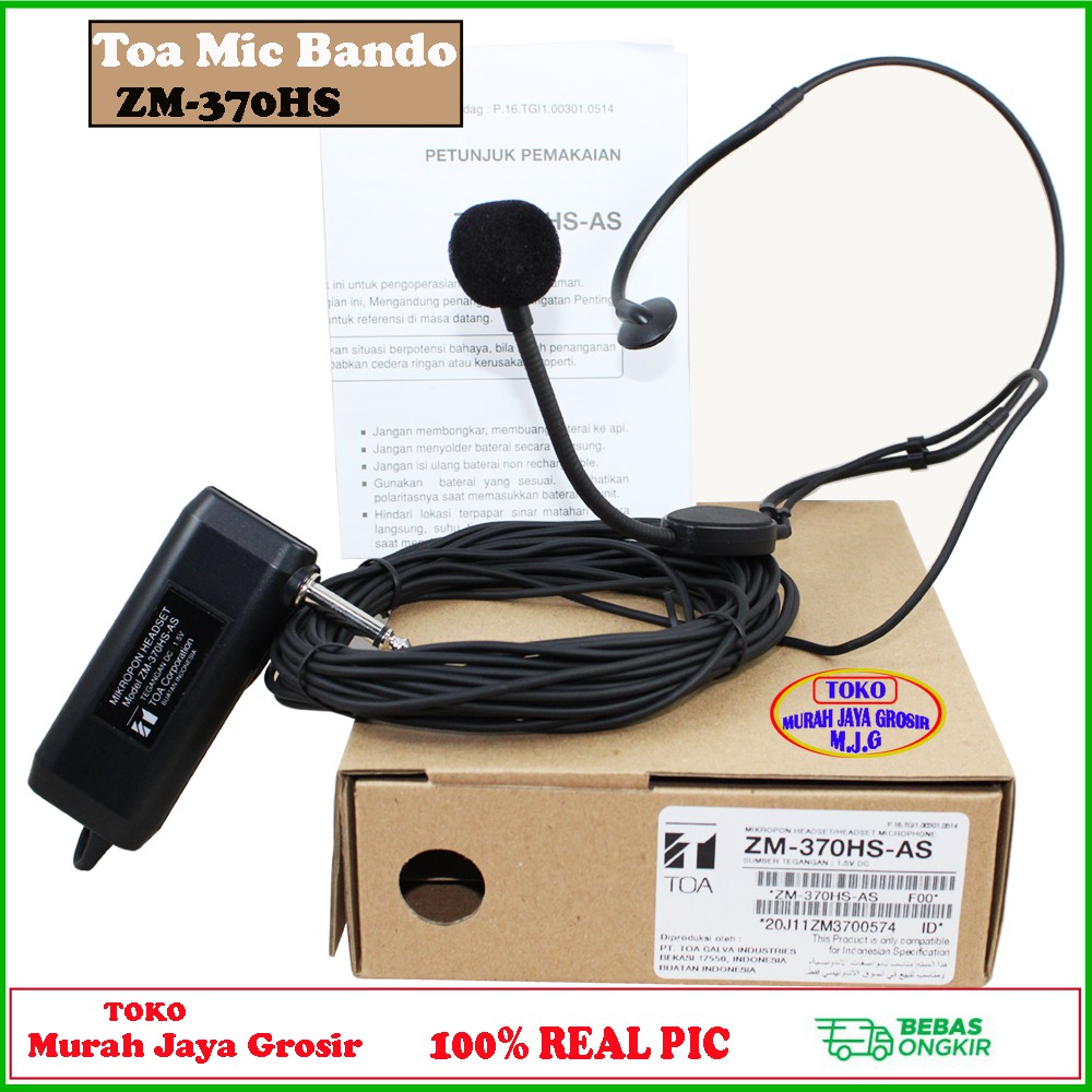 Mikropon Headset Toa ZM-370HS-AS Mikrofon Head set / Mik Bando / Microphone / Mic imam