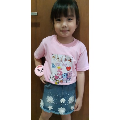 FREE KOTAK PENSIL BT21!!CUSTOM KAOS ANAK ULANG TAHUN BTS BT21/CUSTOM T-SHIRT BIRTHDAY FAMILY BT21