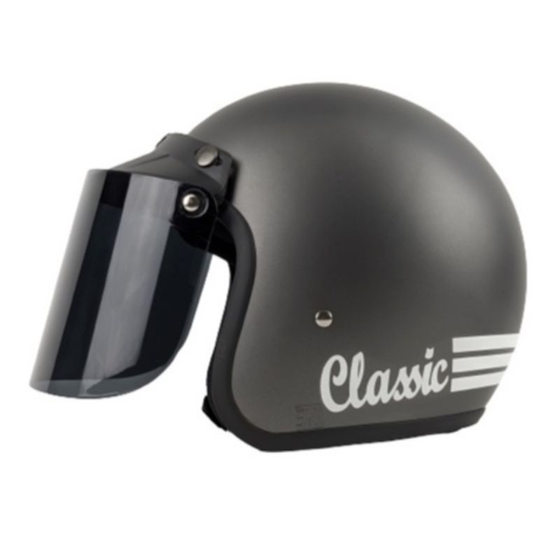 Helm Bogo Retro Glossy Brown Dewasa