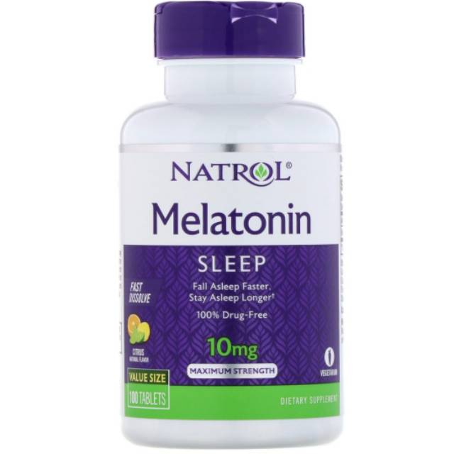 Natrol melatonin 10 mg isi 100 fast dissolve untuk insomnia