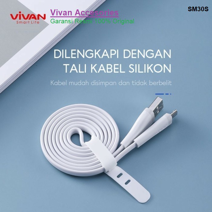 Vivan SM30S 30cm Kabel Data Cable Micro USB Fast Charging 2A Android