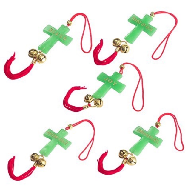 Gantungan Mobil Salib Fosfor Lonceng