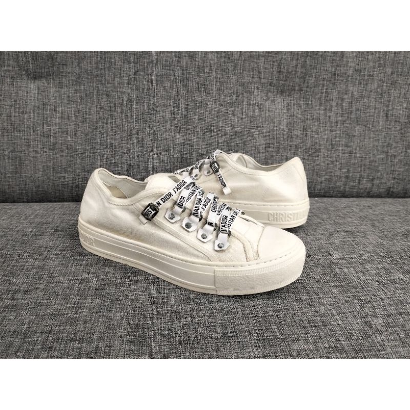 Sepatu Dior White Canvas Walk n Dior Sneakers Low