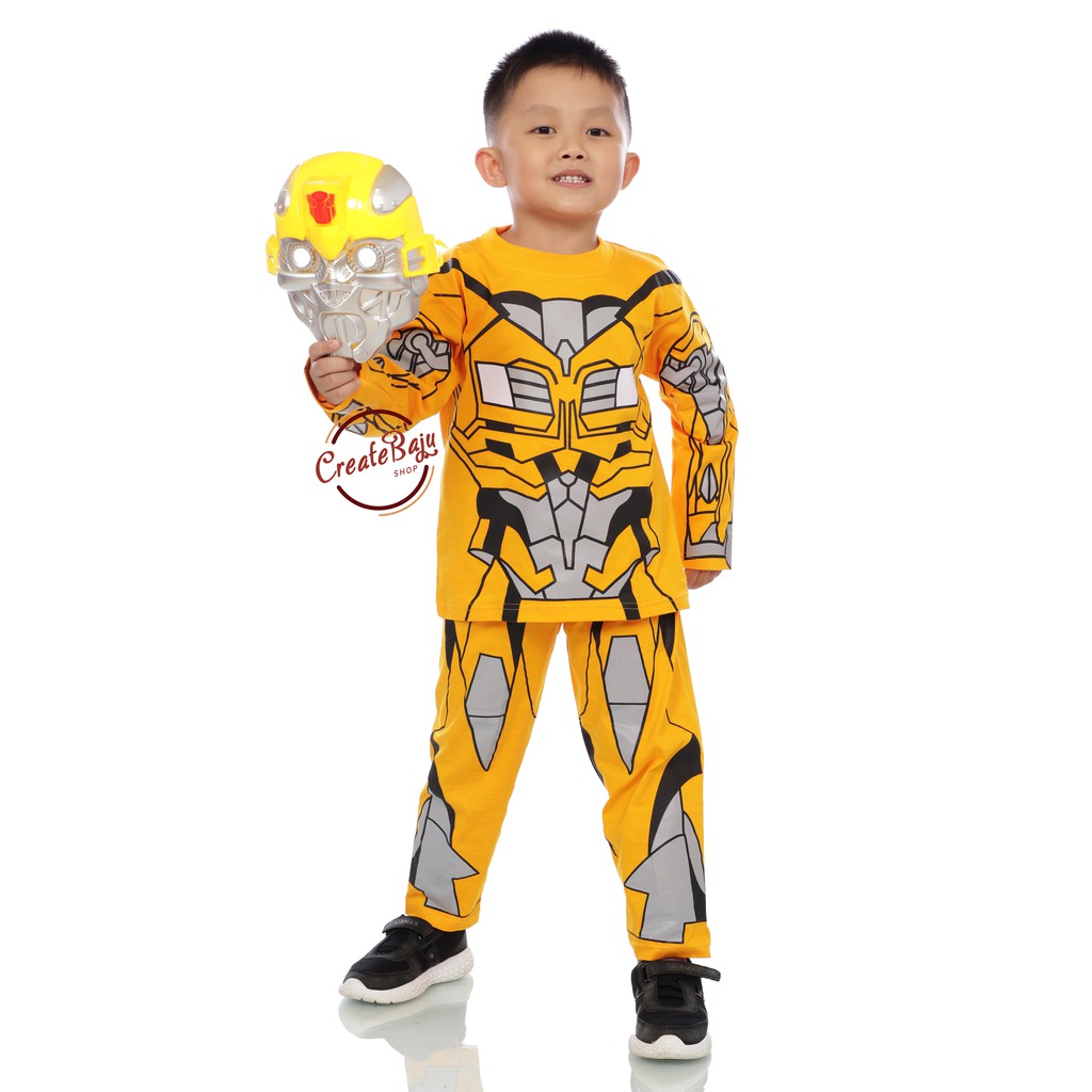 Setelan Topeng Kostum Anak Laki-Laki Hayami 2-7 thn Bambel Bee GRATIS TOPENG Baju Anak Laki Superhero