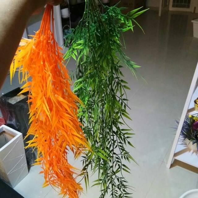 Daun Gantung Plastik Palsu Buatan Plastic Sintetis Dekorasi Hiasan Artificial