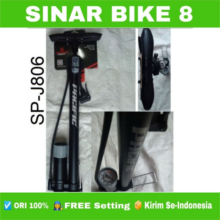 Pompa Ban Sepeda / Motor Lantai Floor Bicycle Pump Pacific  SP-J808HQ Dan SP-J806