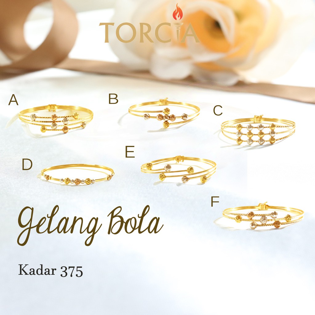 Gelang Wanita Emas Asli Bola Kadar 375 Torcia