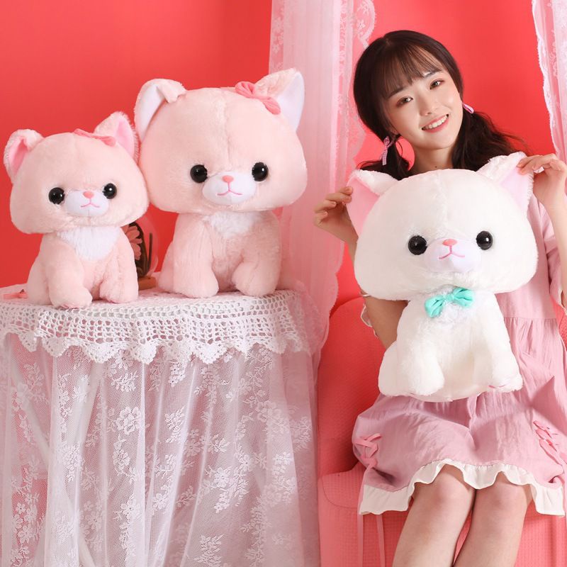 MAINAN BONEKA KUCING CAT FLUFFY WHITE PLUSH IMPOR