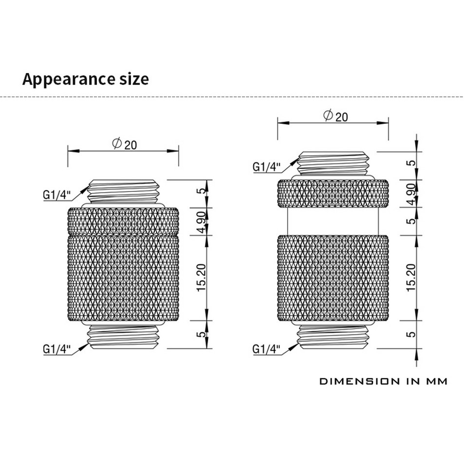 BARROW THDJ20-V1 Minor Adjustment Set - 20mm M-M Silver