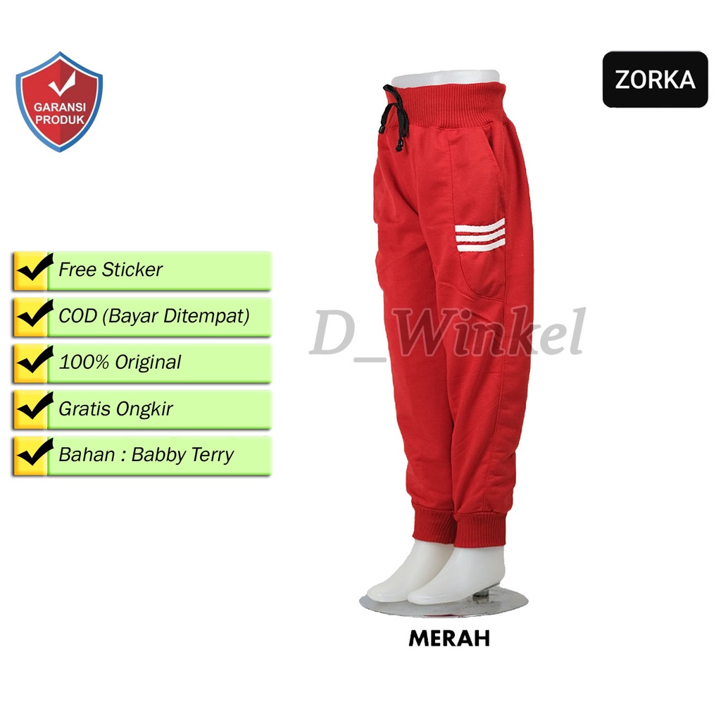 Celana Trening anak tanggung / Joger Anak Cowok Cewek / Celana Anak 12 Tahun /Celana Training Strip3