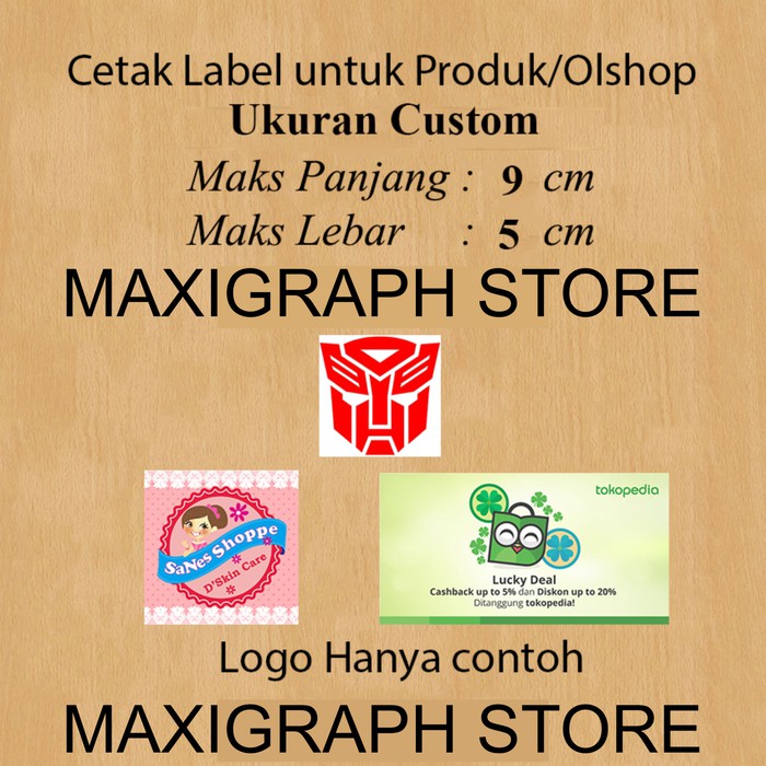 

Ready Stok Cetak Sticker Stiker Label Produk ukuran custom Paket Super Hemat Diskon