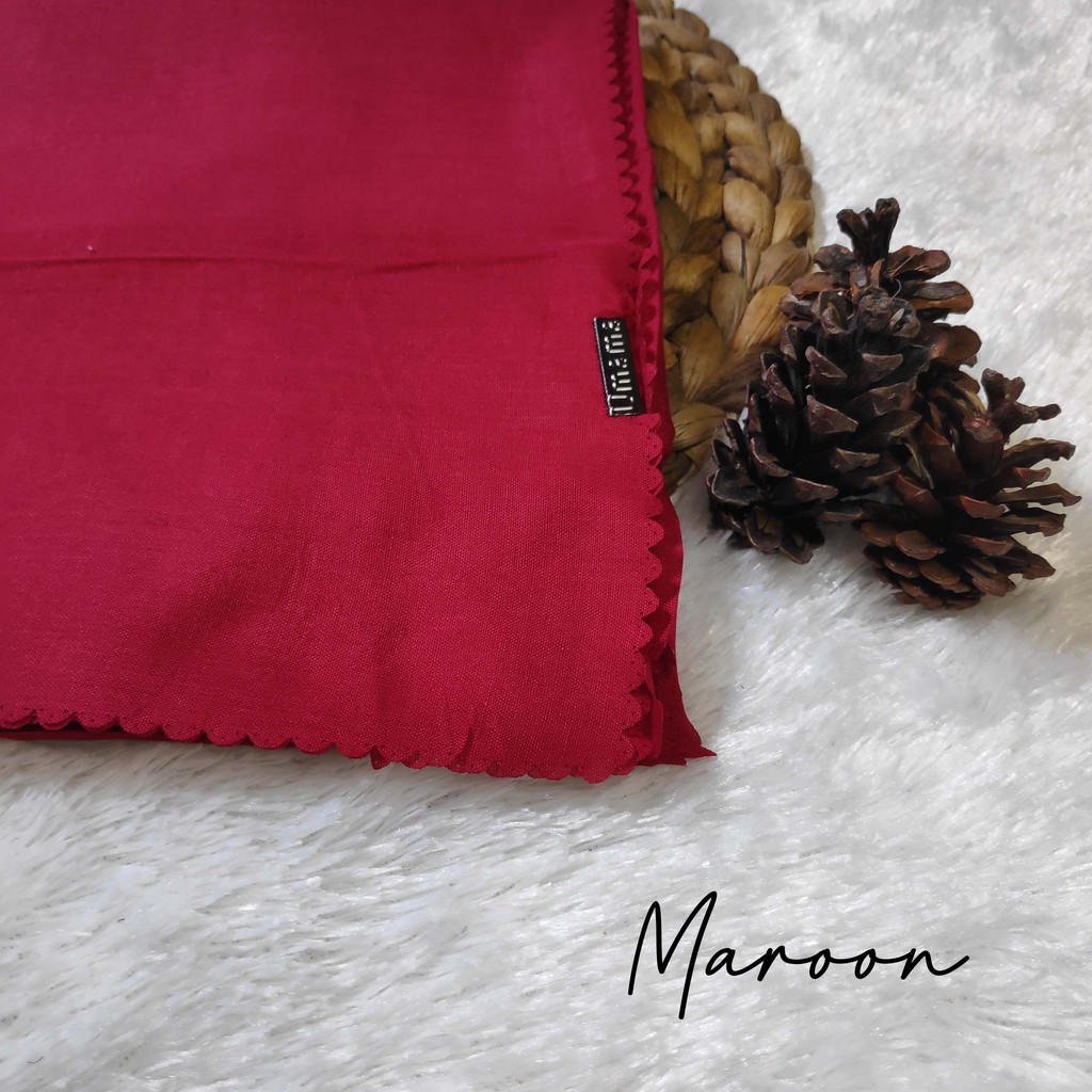 HIJAB SEGI EMPAT VOAL UMAMA LC, JILBAB LASERCUT, VOAL UMAMA, SEGI EMPAT VOAL-Maroon