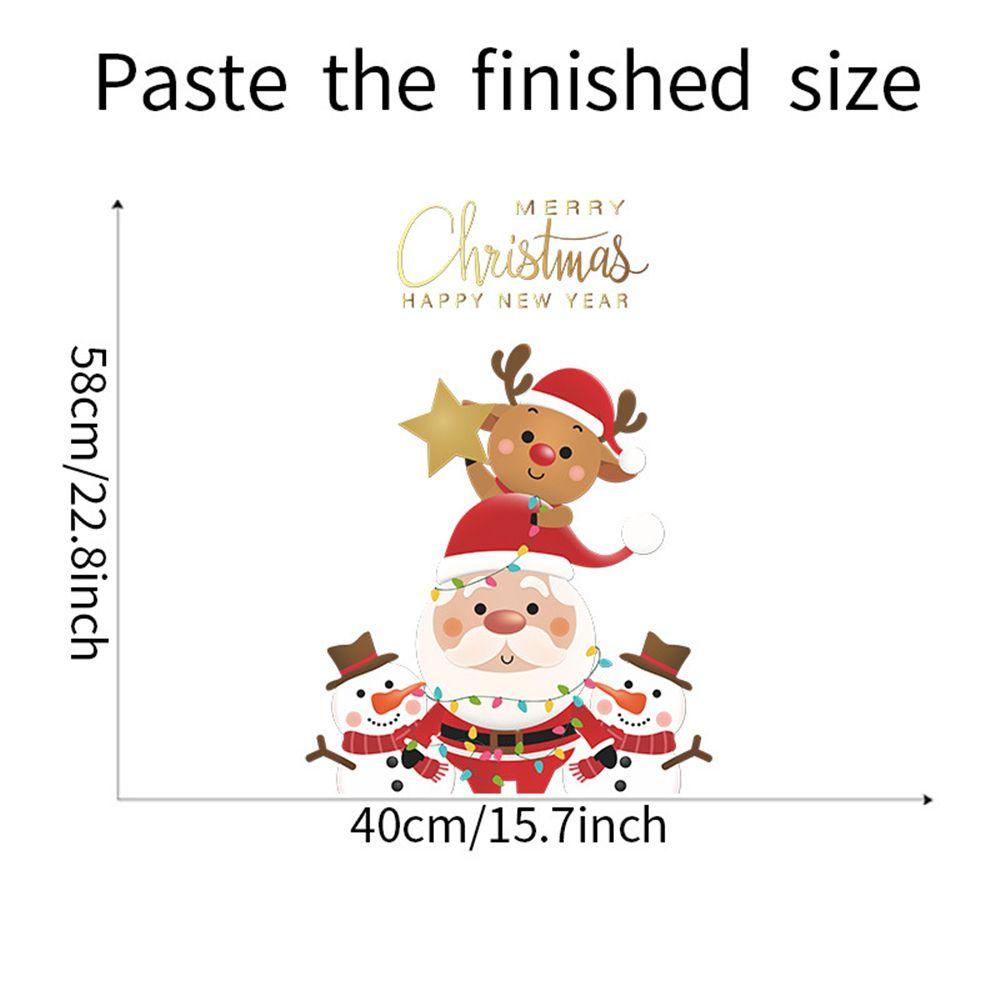 Solighter Stiker Dinding Dekorasi Rumah Merry Christmas Santa Claus Snowman Xmas Poster Pintu