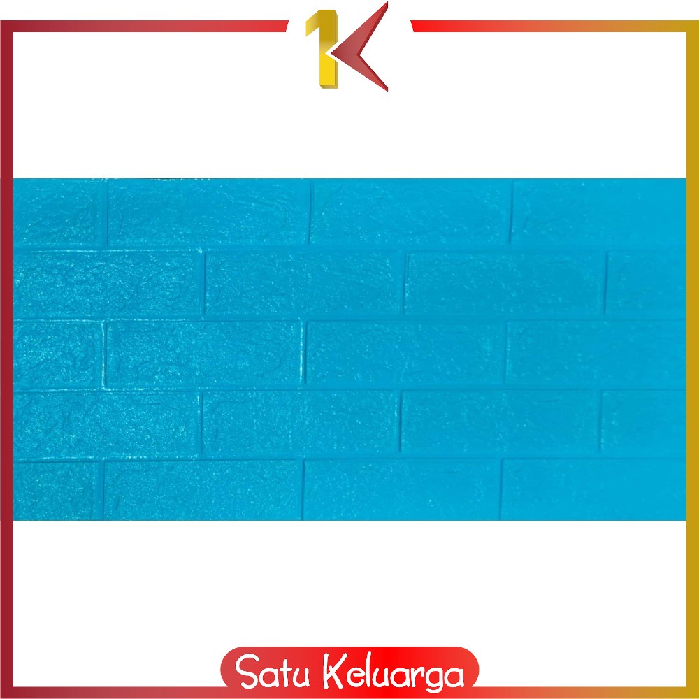 SK-C206 Wallpaper Dinding Foam 3D Kecil Motif Batu Bata / Walpaper Stiker Dinding Dekorasi Kamar-Batu Bata TOSCA