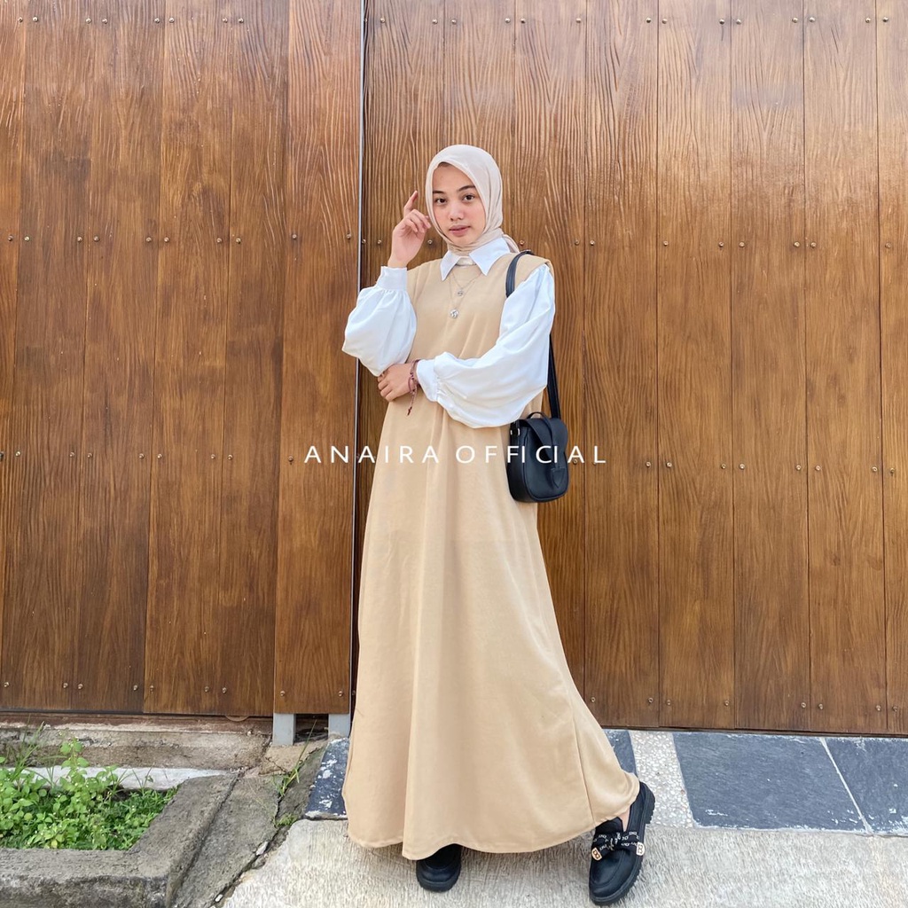 ANAIRAOFFICIAL DRESS WANITA BASIC DRESS OUTER DRESS DRESS HIJAB BAJU MUSLIM DRESS OBLONG