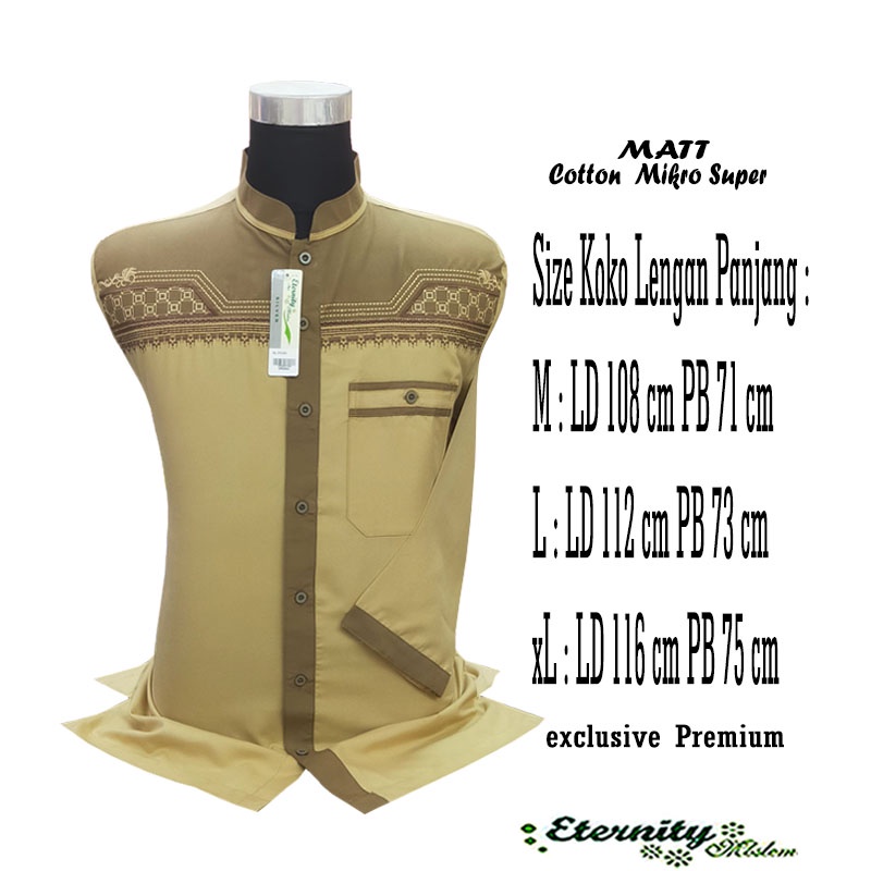 Eternity Moslem BAJU KOKO Pria Dewasa Koko Lengan Panjang