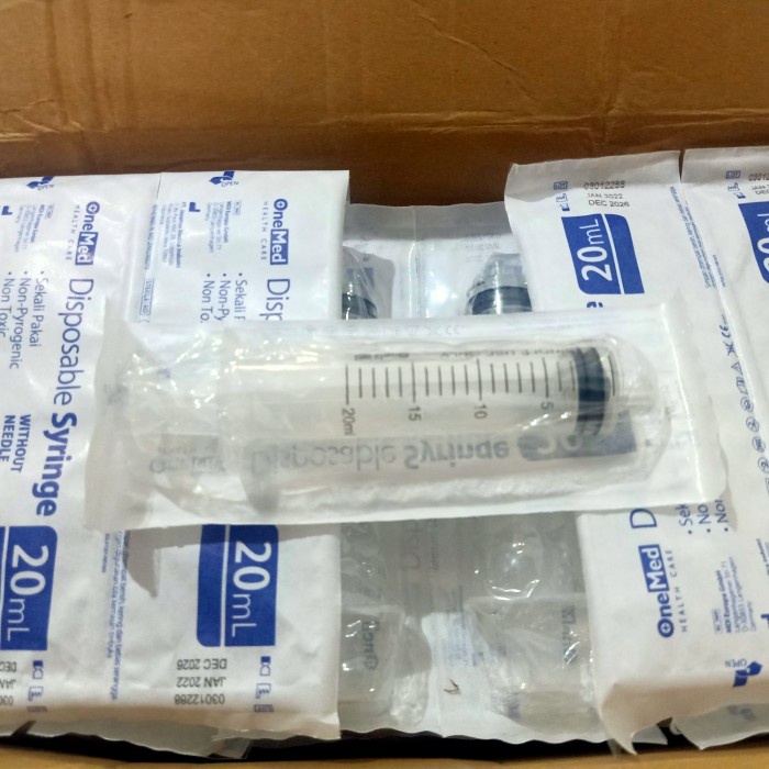 Suntikan 20 CC - Takaran Spuit Syringe Onemed Tanpa Jarum 20 ml