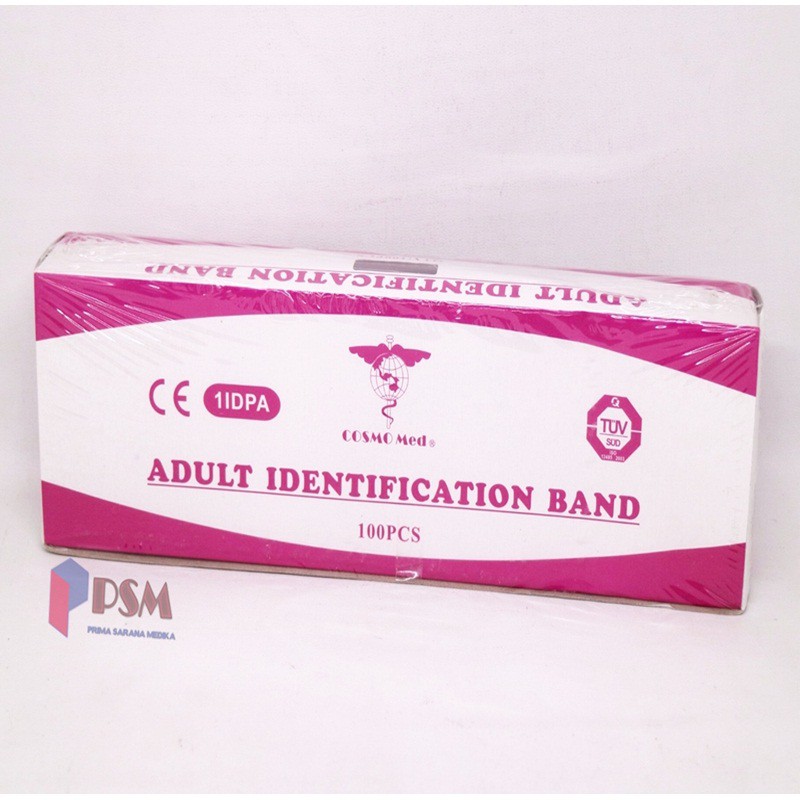 ID Band Adult Pink / Gelang Identitas Pasien Dewasa Merah Muda - Cosmo