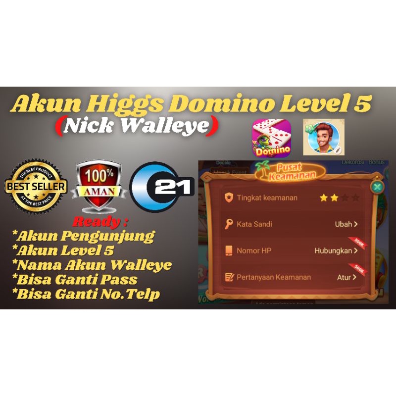 Akun Higgs Domino Level 5 Nick Walleye Shopee Indonesia