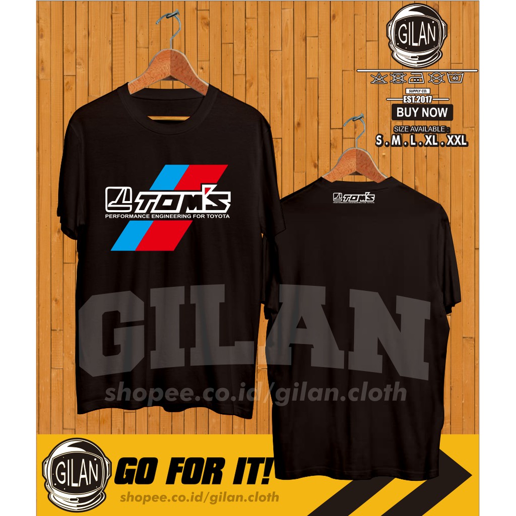 Kaos Baju Tom's Performance Engineering For Toyota Mobil Racing Otomotif -