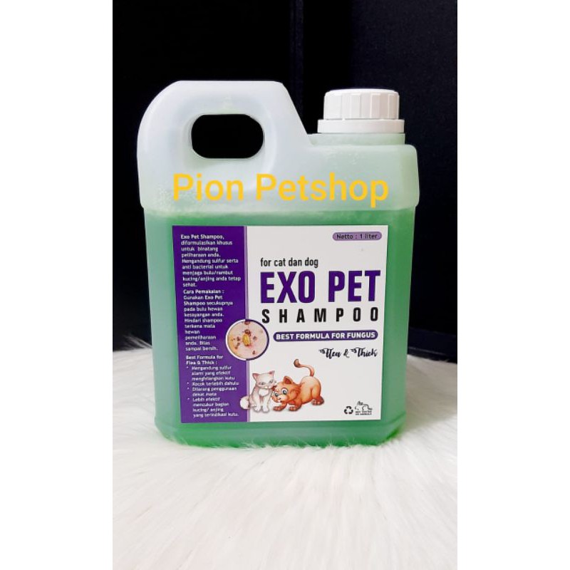 EXO Shampo Anti Flea &amp; Thick /Kutu 1 liter (untuk anjing dan kucing)