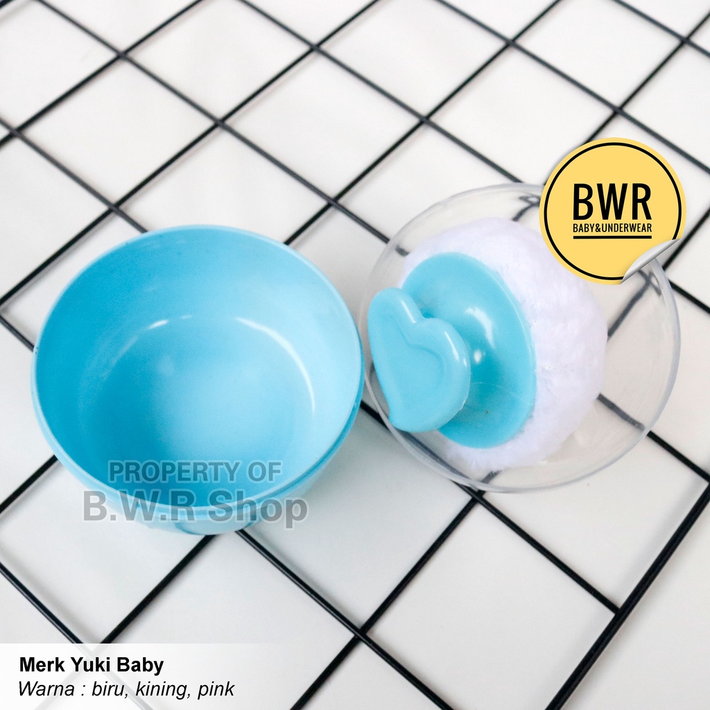Tempat Bedak YUKI Bulat 1 Puff | Tempat Bedak bayi Newborn TB Yuki + Puff || Bwr IX