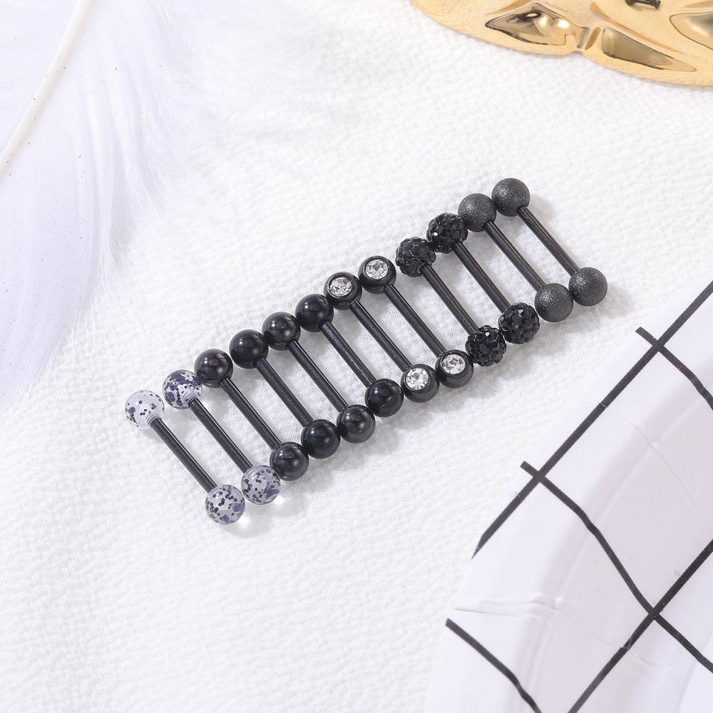 1Set 14g Anting Tindik Lidah Bentuk Tengkorak Bahan Stainless Steel Untuk Wanita