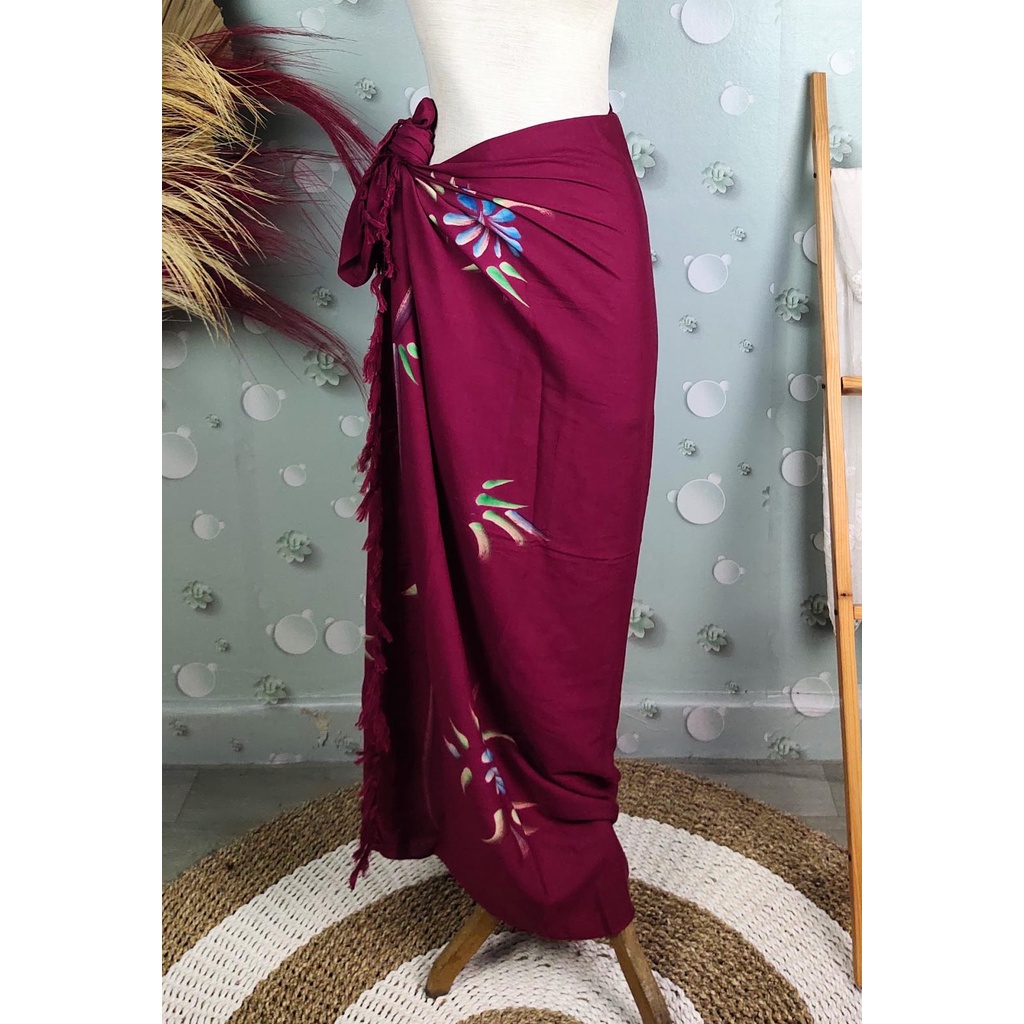 Sweet Honey ~ Sarung Kain Pantai Lukis Bali Premium Dress Baju Motif Lukis Rayon Premium