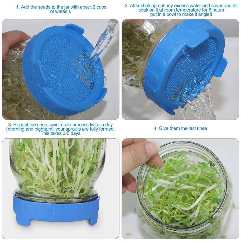 Agustina Sprouting Lid Germination Mesh Untuk Nampan Pembibitan Mason Jar Food Grade