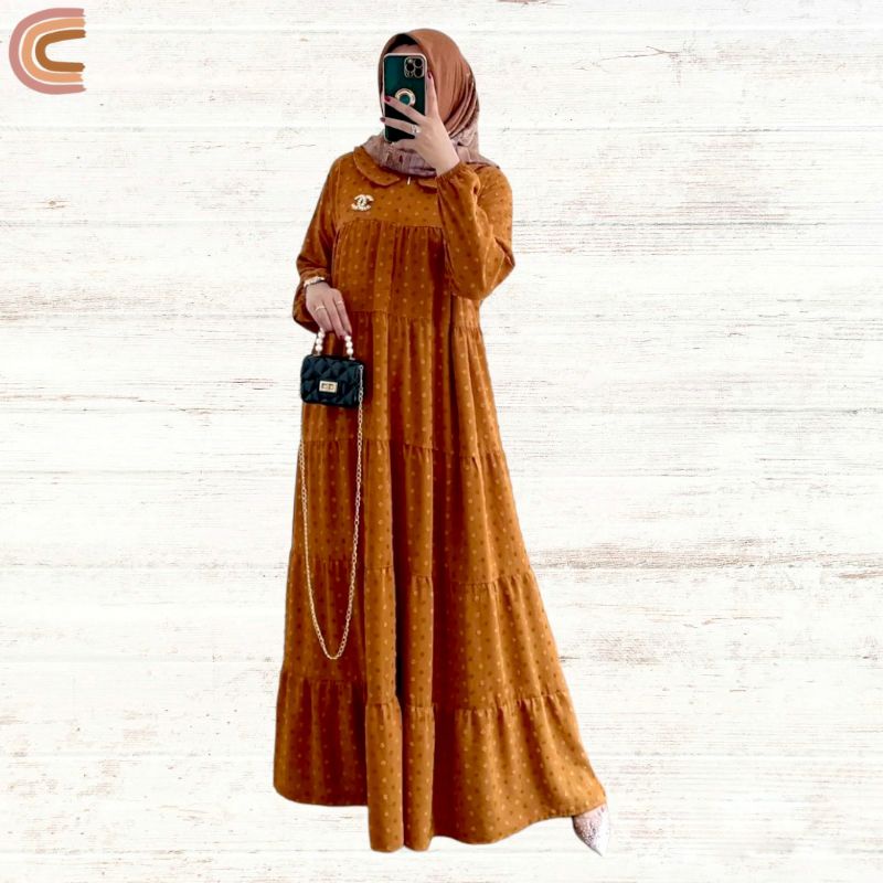 CIKA MAXY GAMIS JUMBO BAHAN URAGIRI RAYON DOTY CRINCKLE ORIGINAL PREMIUM / Giska Gamis Crinkle Uragi