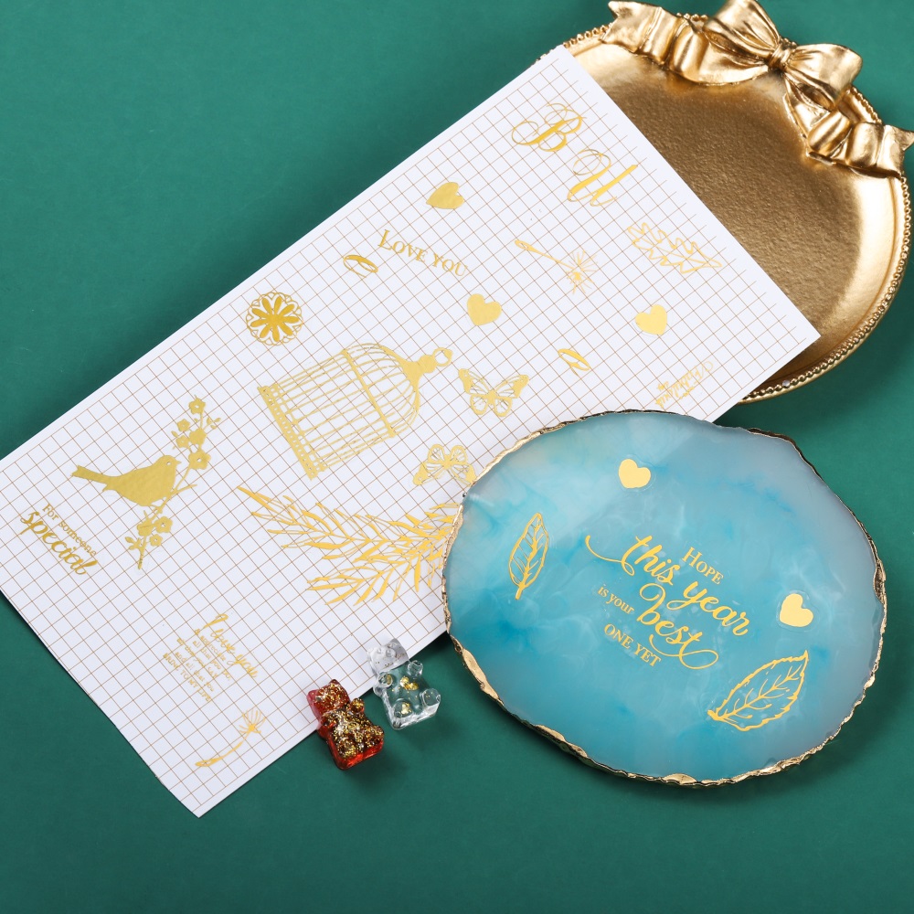 2Pc/pack Mengaburkan huruf Inggris Stiker potong hologram Christmas style for Diy  Jewelry Making
