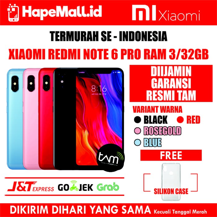 XIAOMI REDMI NOTE 6 PRO 3-32GB GARANSI RESMI TAM TERMURAH | Shopee