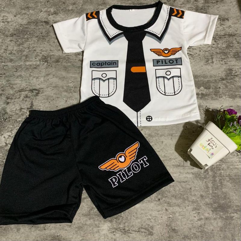 BAJU SETELAN ANAK LAKI /  USIA 1 2 3 4 TAHUN-Pilot