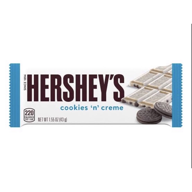 

Cokelat Hershey's Cookies n Cream Bar 1.55 OZ / Hershey / Hersheys / Chocolate Cookies / & / Cream / choco / cokelat / coklat / Choc / Bar