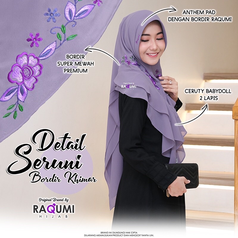 [Original Raqumi]NEW  Seruni Bordir Khimar Raqumi Hijab