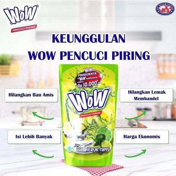 ORIGINAL WOW Pencuci Piring Jeruk Nipis 700ml / WOW Diswash Diswah Lime / HELLOMARTID