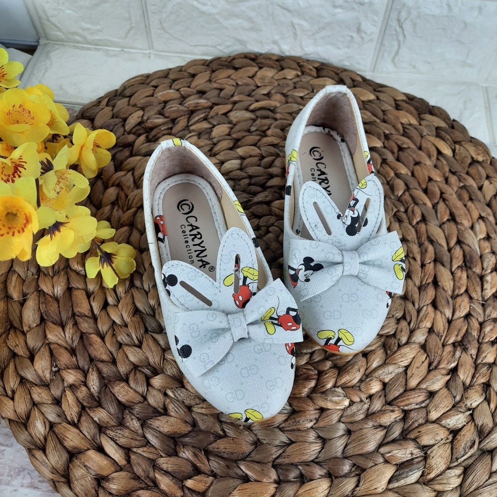 [TAMAN SEPATUKU] SEPATU TRENDY MURAH PESTA FLATSHOES LUCU  ANAK PEREMPUAN MICKEY 3 4 5 6 TAHUN IAX01